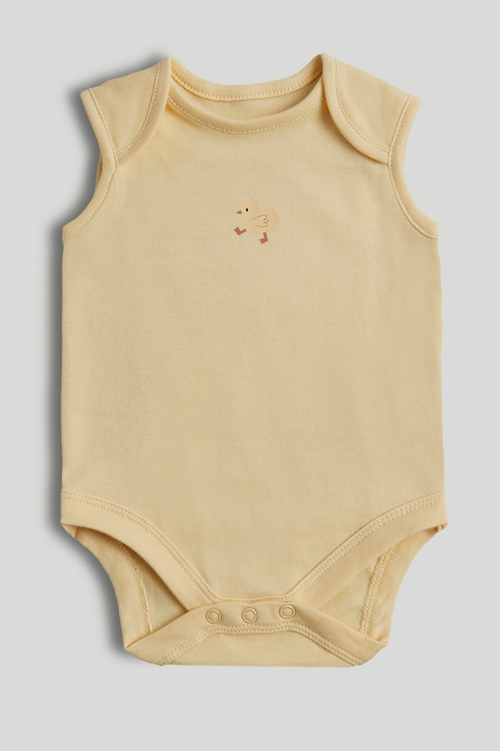Baby Multi Cotton Sleeveless Duck Print Bodysuits Pack of 5