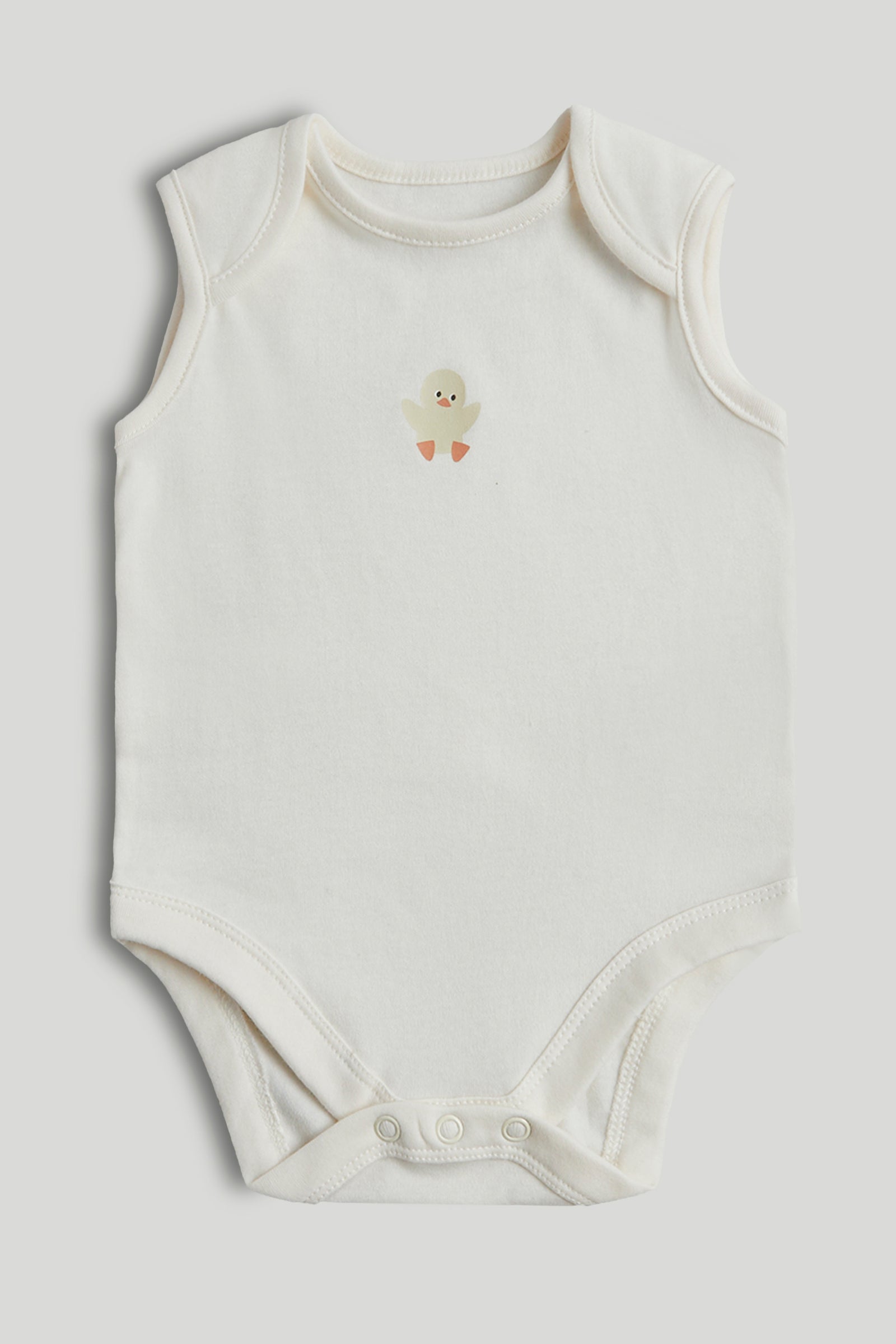 Baby Multi Cotton Sleeveless Duck Print Bodysuits Pack of 5