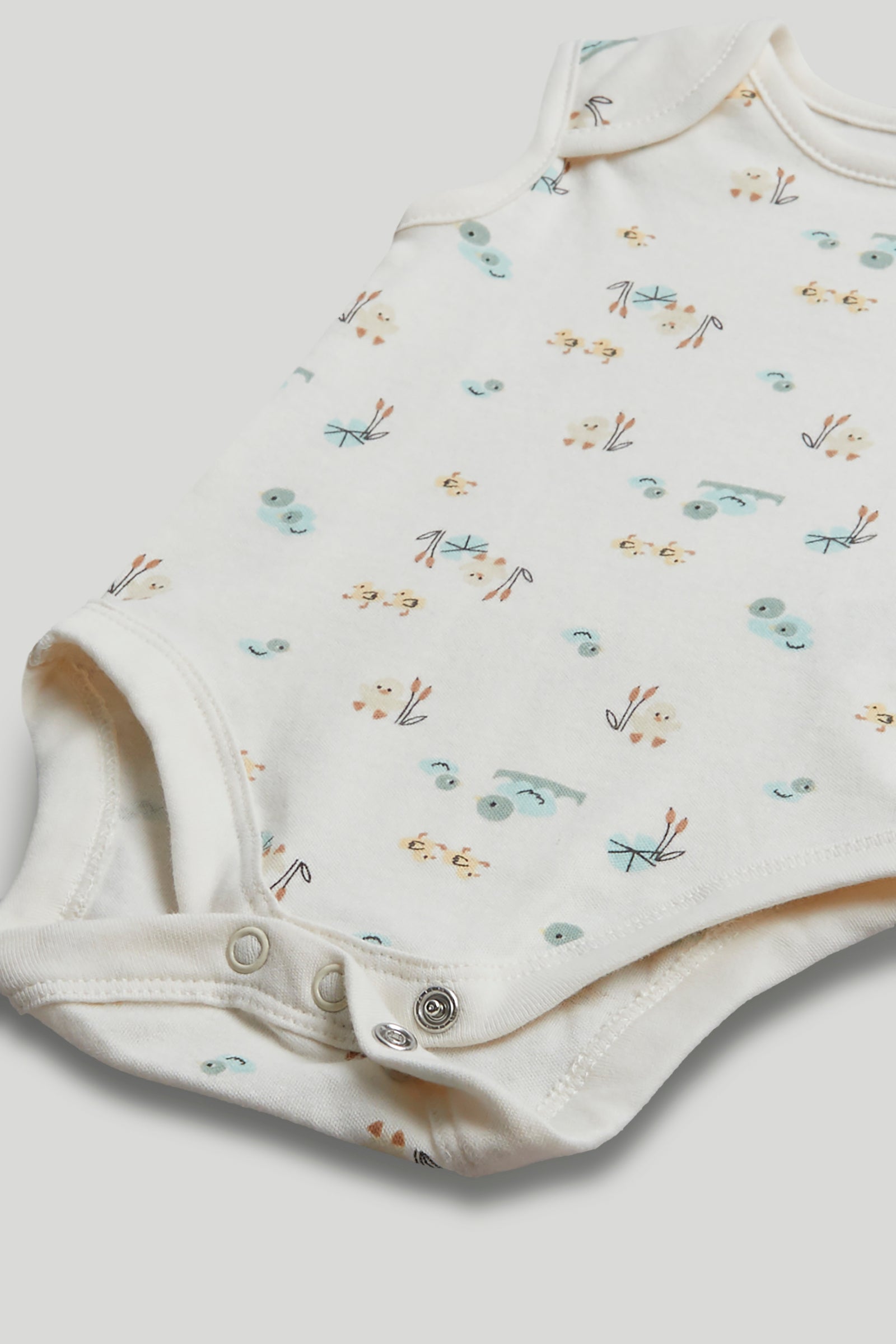 Baby Multi Cotton Sleeveless Duck Print Bodysuits Pack of 5