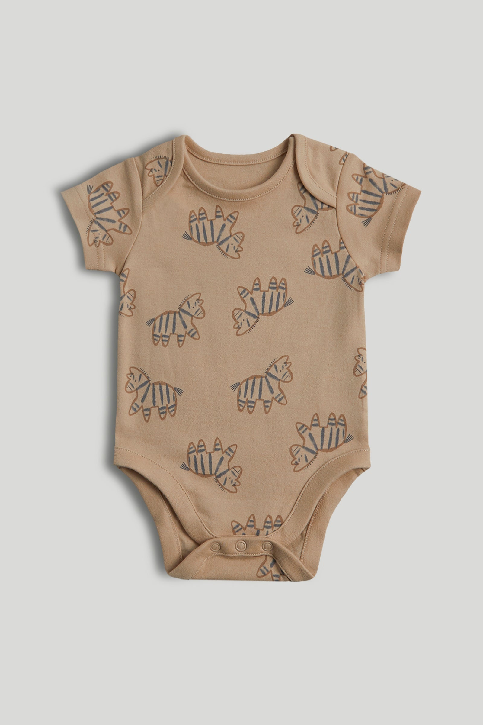 Baby Multi Cotton Safari Print Bodysuits Pack of 5