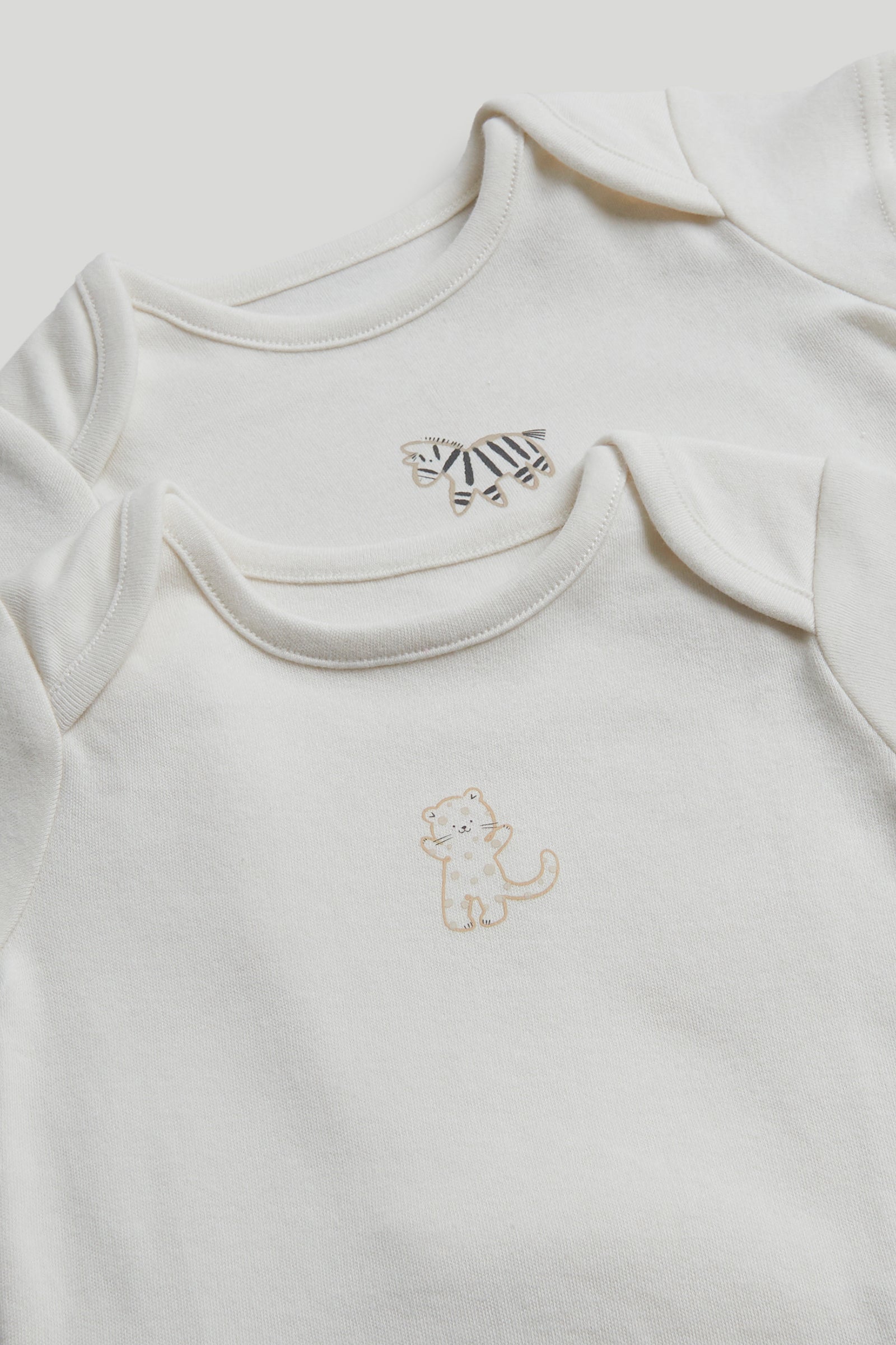 Baby Multi Cotton Safari Print Bodysuits Pack of 5