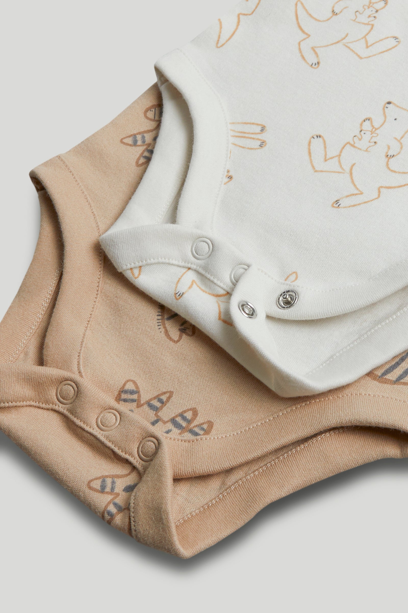 Baby Multi Cotton Safari Print Bodysuits Pack of 5
