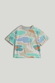 Baby Boys Multi Cotton Oversized AOP T-Shirt