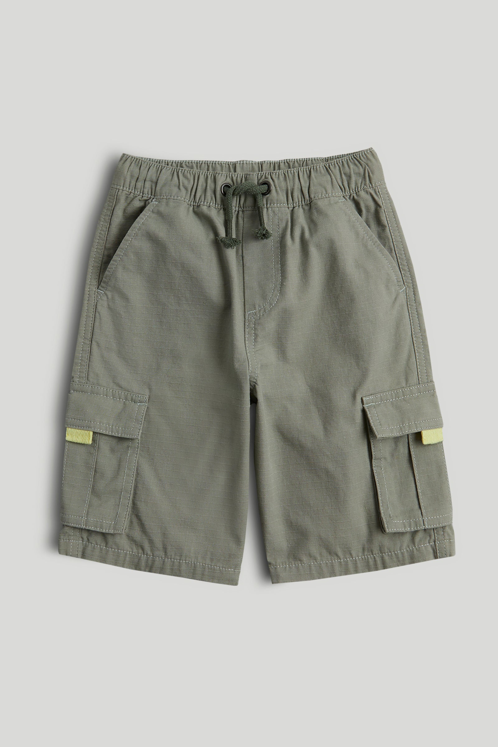 Boys Green Cotton Ripstop Bermuda Shorts – Regular Fit