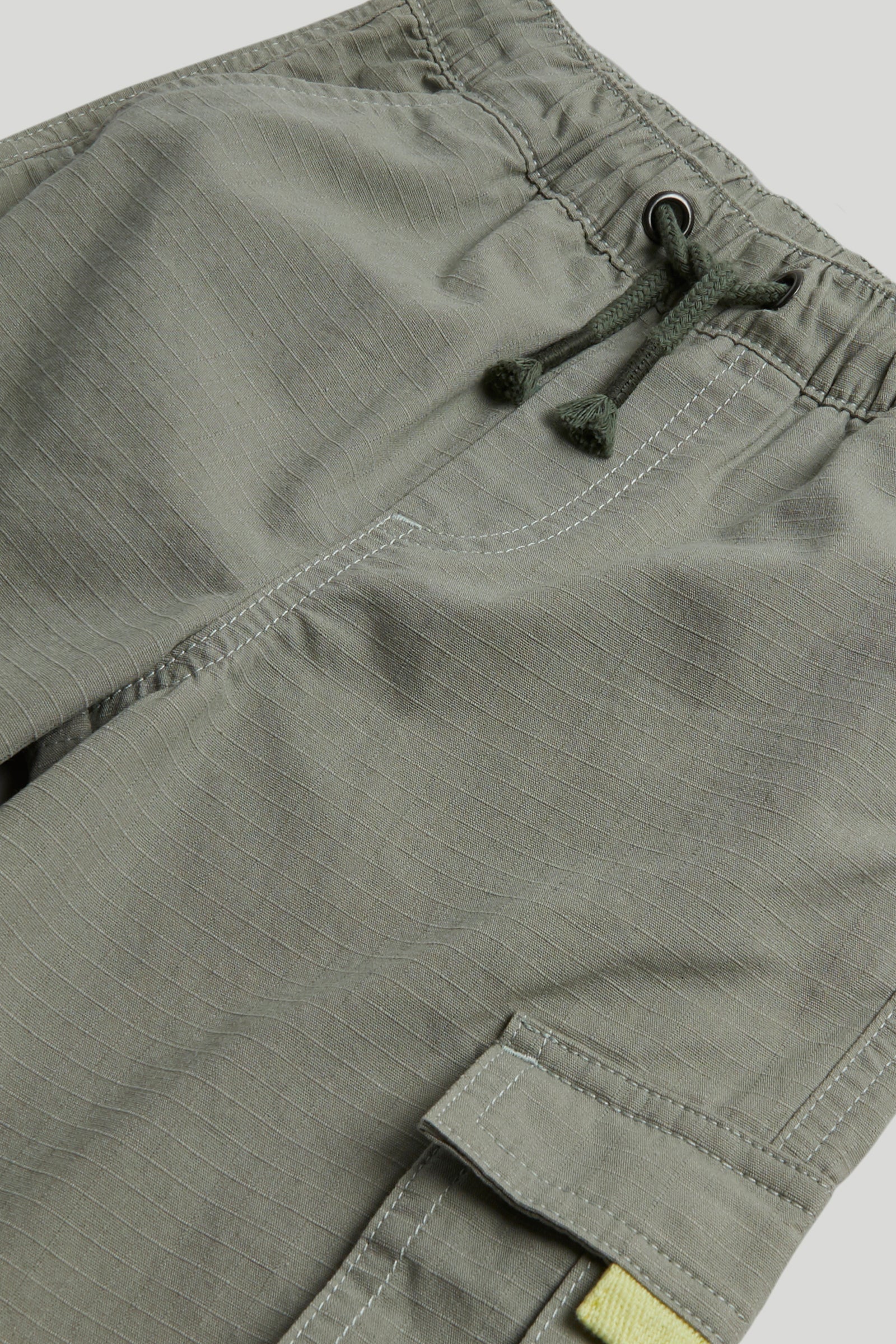Boys Green Cotton Ripstop Bermuda Shorts – Regular Fit