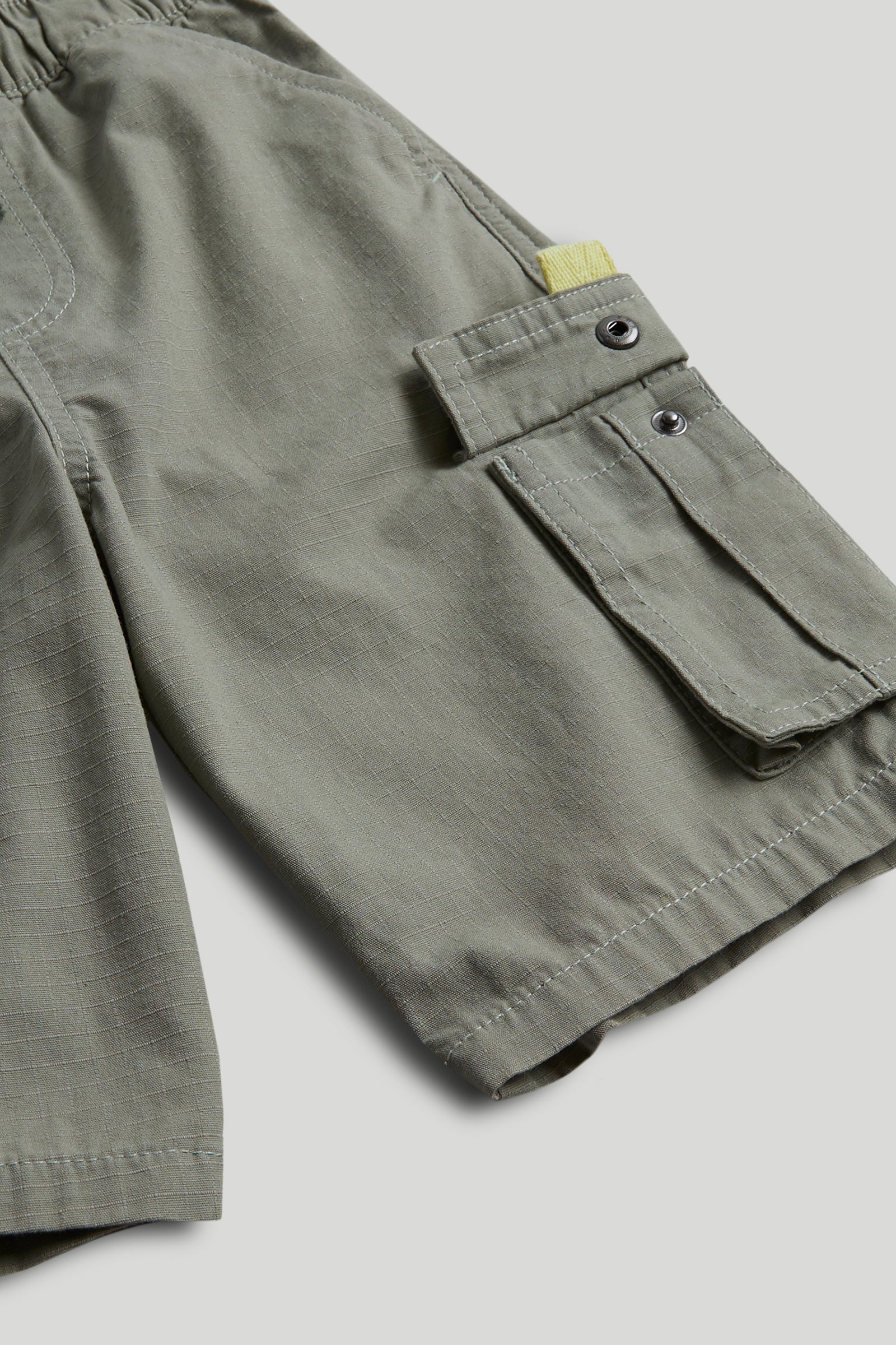 Boys Green Cotton Ripstop Bermuda Shorts – Regular Fit
