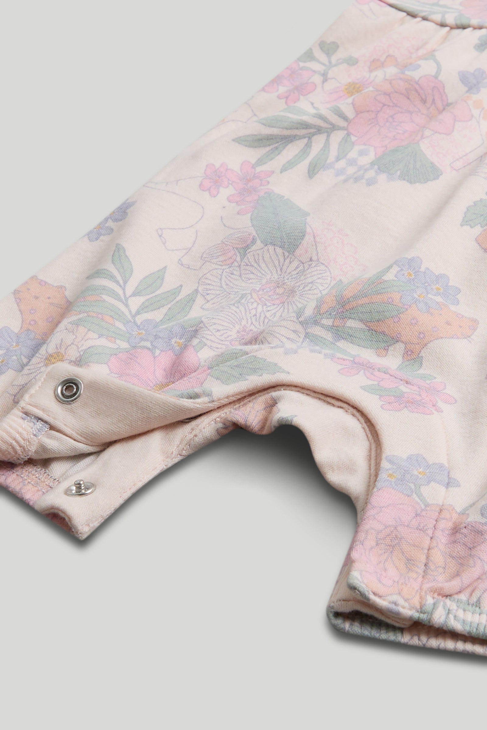 Baby Girls Printed Cotton Jersey Romper in Pink