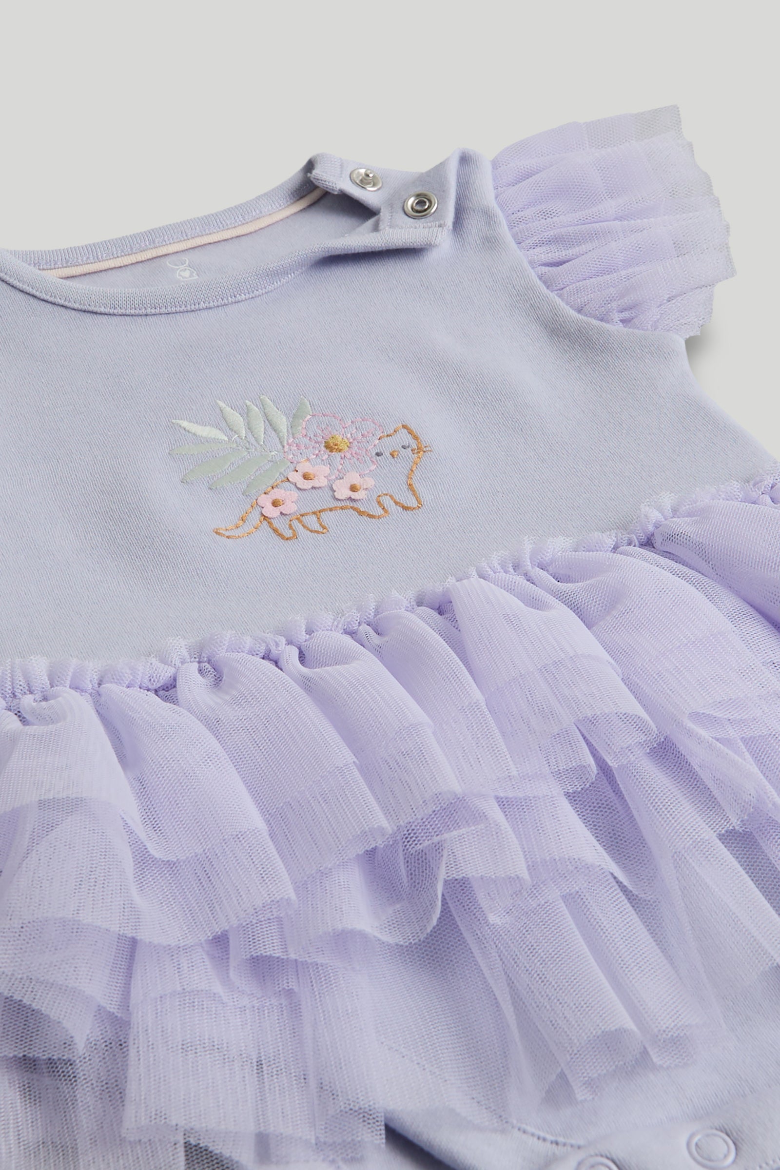 Baby Girls Lavender Cotton Tutu Bodysuit with Headband