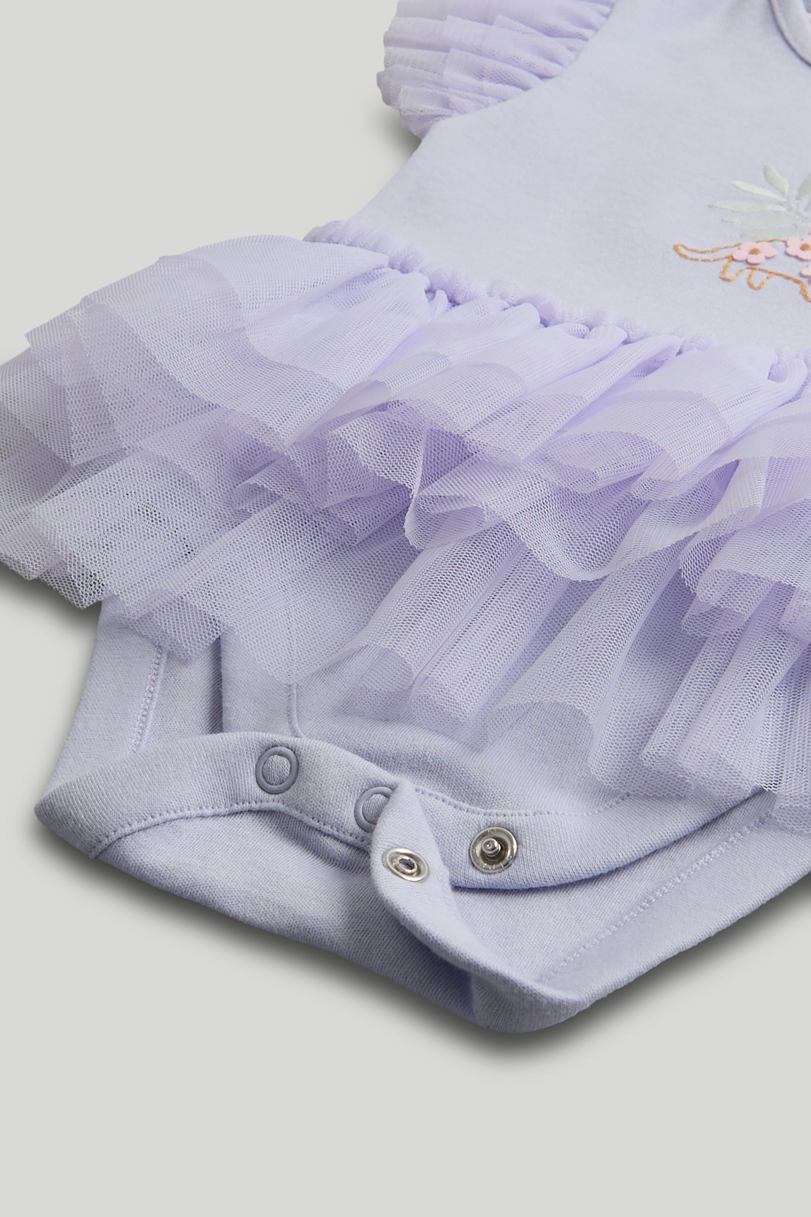 Baby Girls Lavender Cotton Tutu Bodysuit with Headband