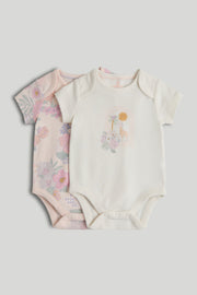 Baby Multi Cotton Printed Bodysuits Pack of 2