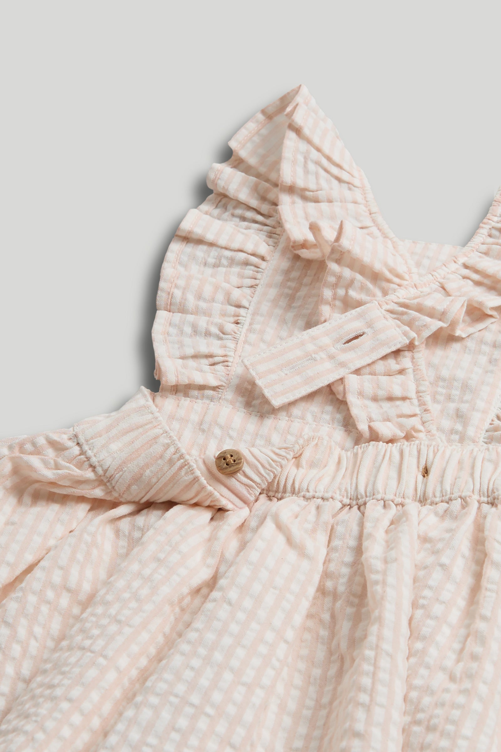 Girls Striped Cotton Pinny & Bodysuit Set