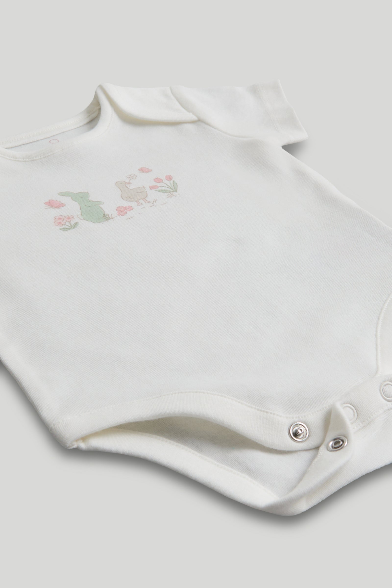 Girls Cotton 3 Piece Set with Printed Bodysuit & Bib