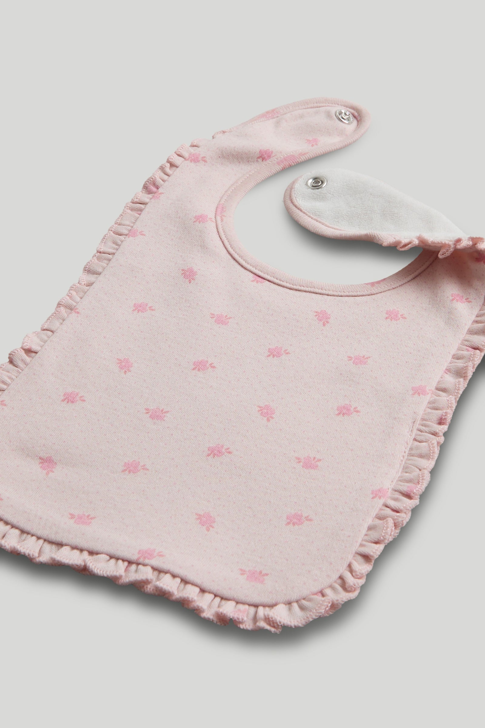 Girls Cotton 3 Piece Set with Printed Bodysuit & Bib