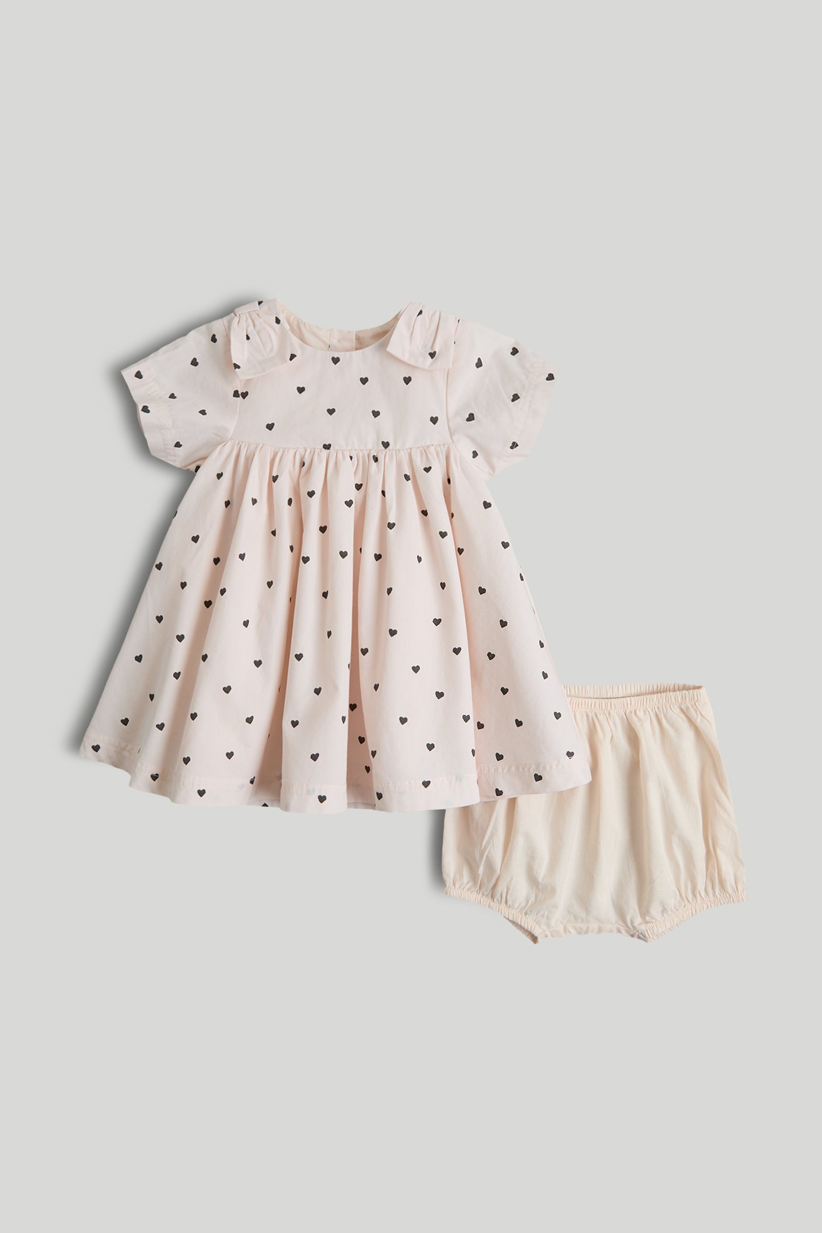 Baby Girls Yellow Cotton Printed Dress with Knickers