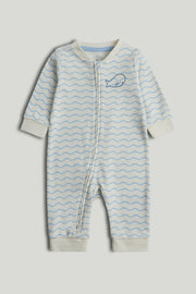 Baby Cotton Striped Zip All-In-One Sleepsuit