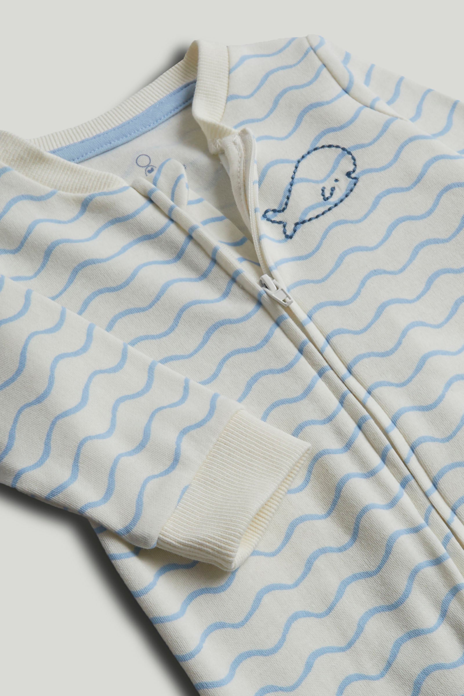 Baby Cotton Striped Zip All-In-One Sleepsuit