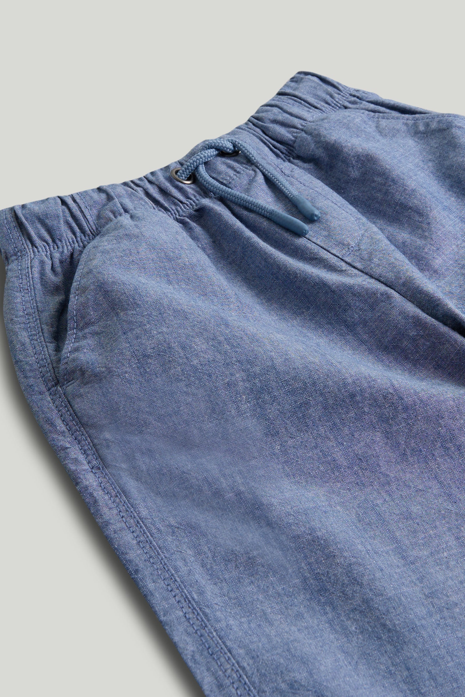Boys Blue Chambray Pull-On Trousers – Regular Fit