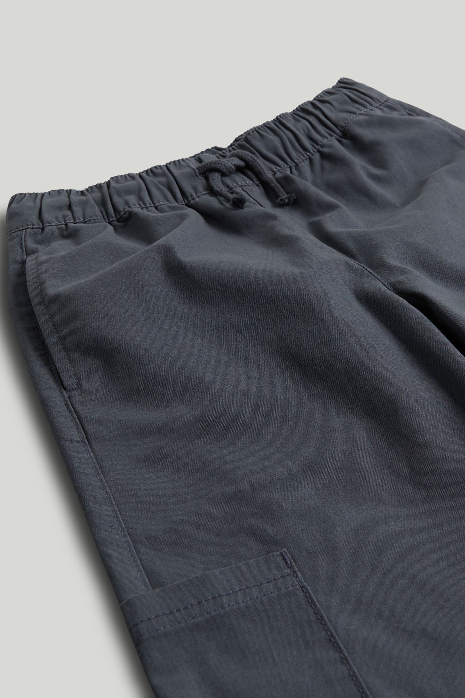 Boys Dark Grey Cotton Wide Leg Trousers
