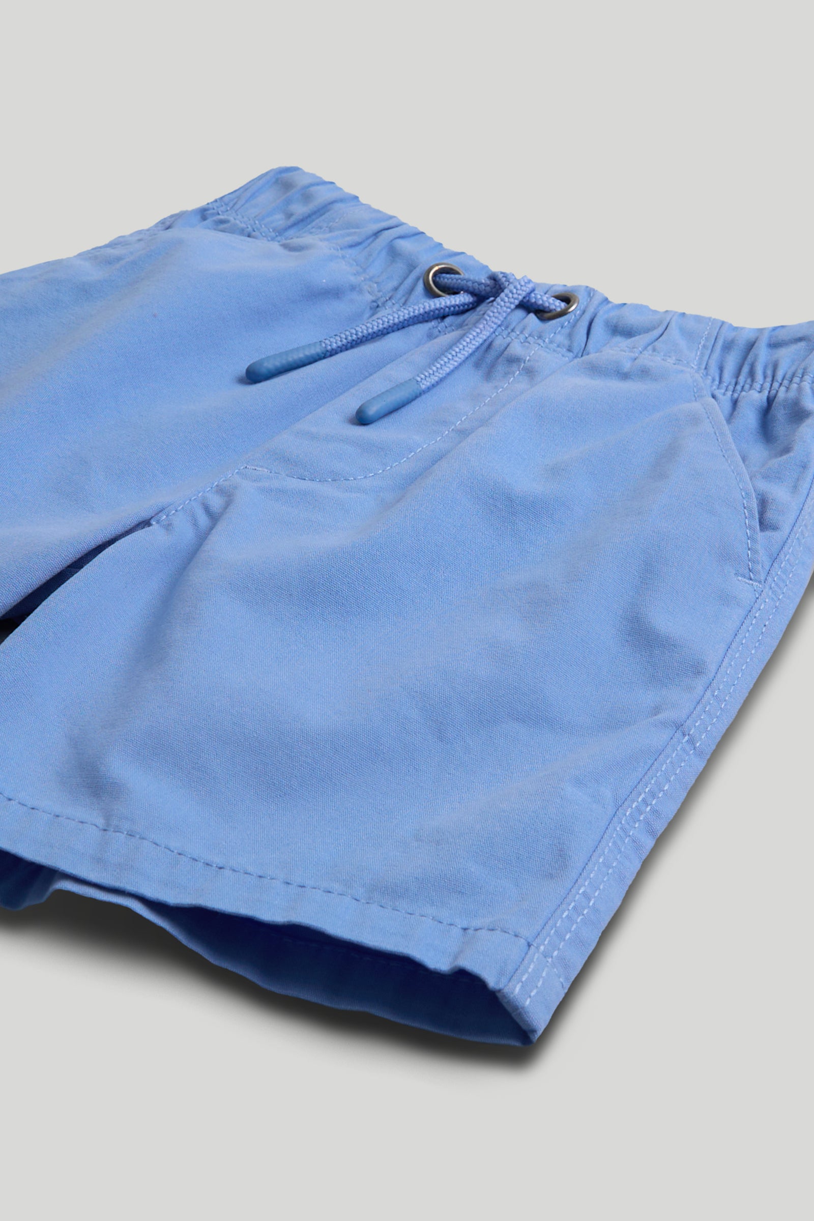 Boys Blue Cotton Canvas Shorts – Regular Fit