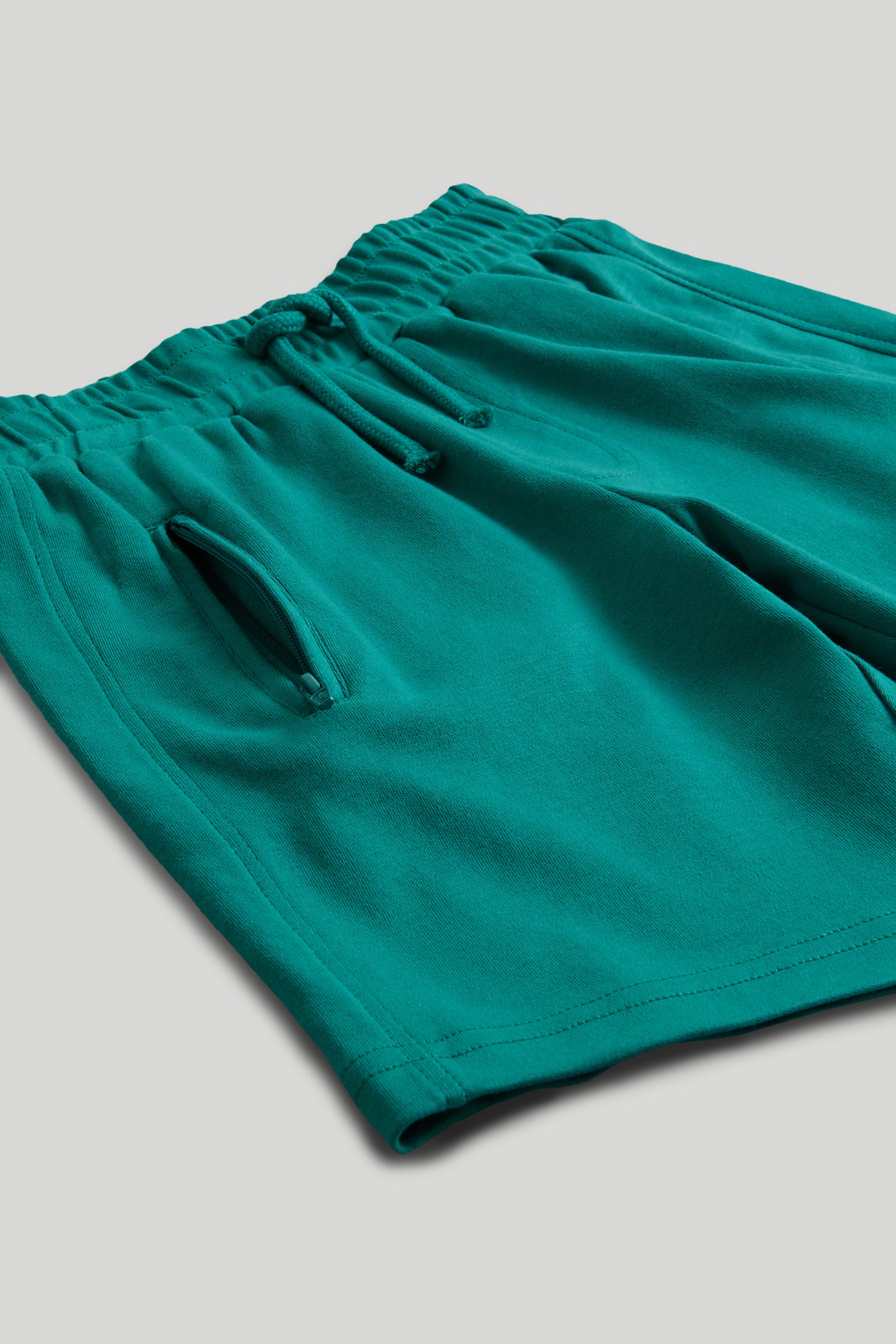Boys Dark Green Cotton Interlock Shorts – Regular Fit