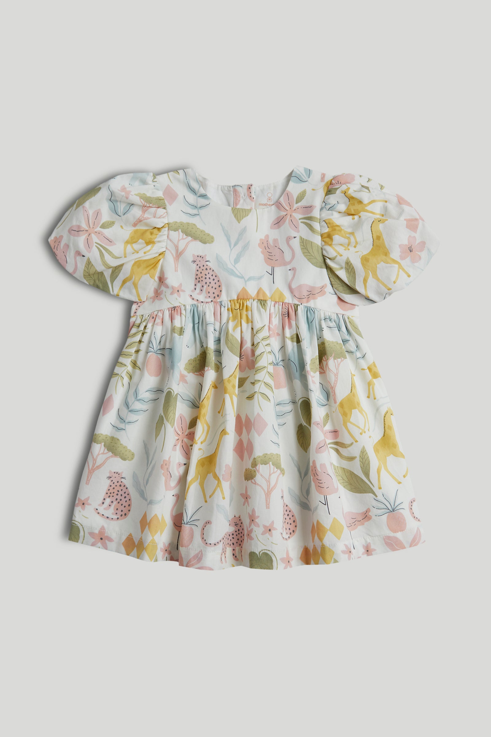 Girls Multi Printed Cotton Regular Fit Short Sleeve Dress
