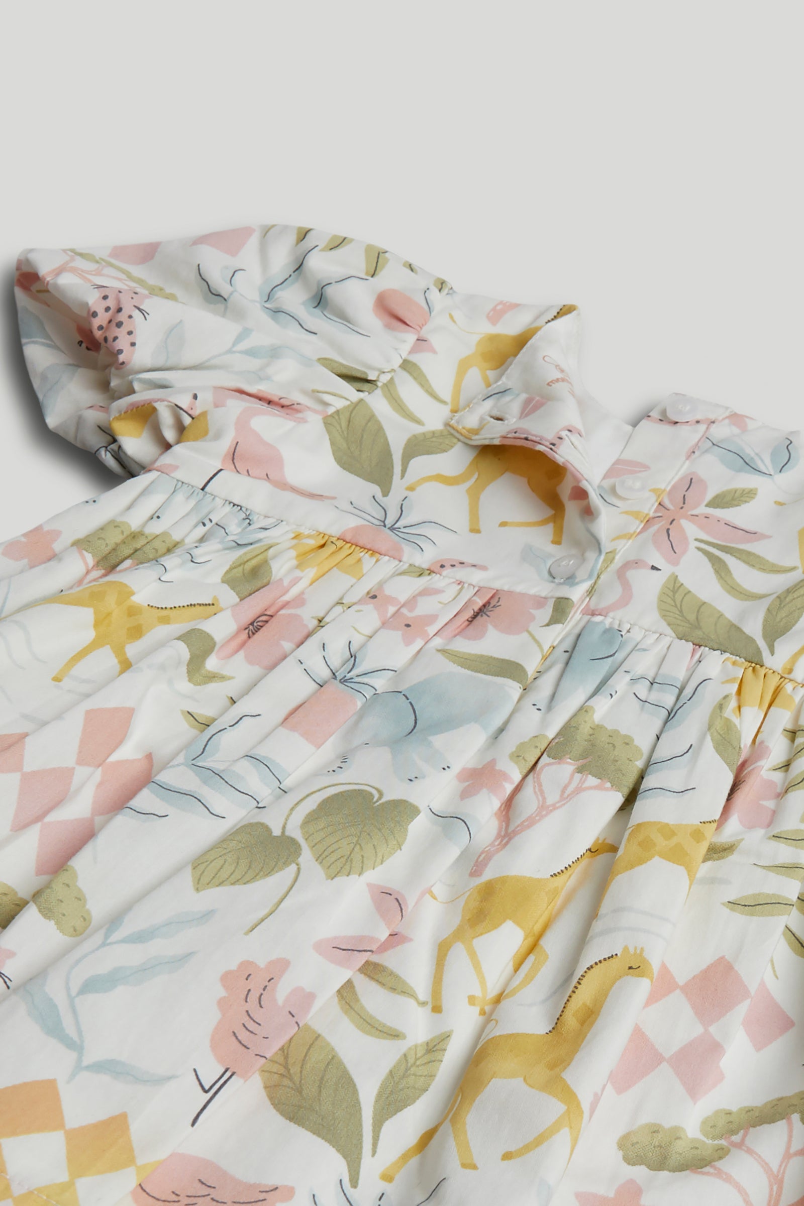 Girls Multi Printed Cotton Regular Fit Short Sleeve Dress