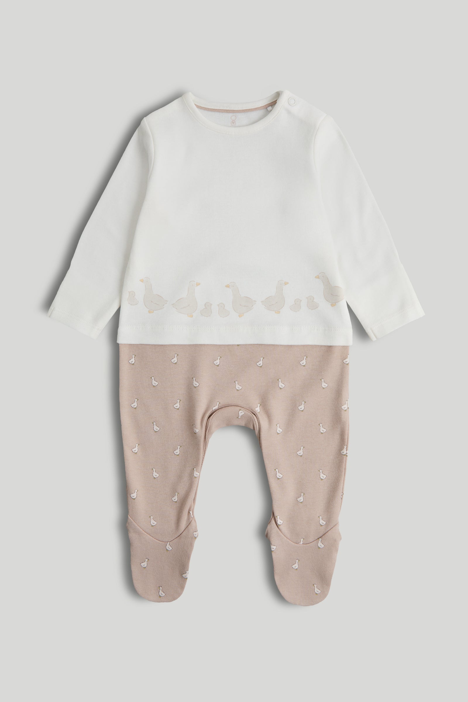 Baby Multi Cotton Printed Mock All-in-One Sleepsuit