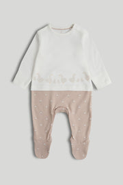 Baby Multi Cotton Printed Mock All-in-One Sleepsuit