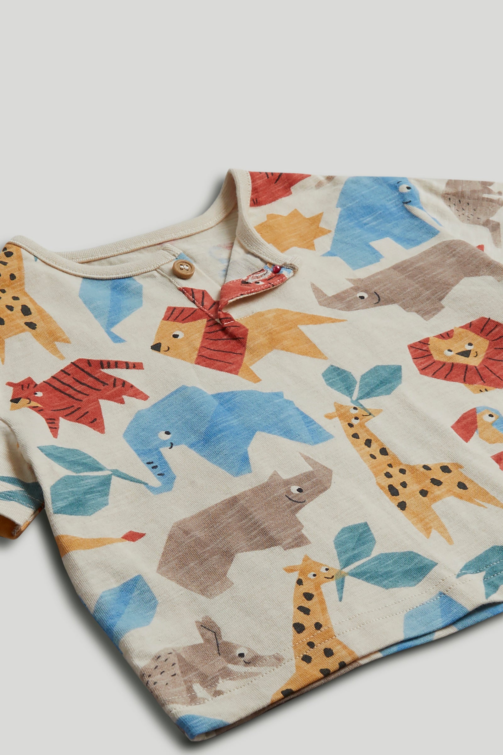 Boys Yellow Printed Henley Cotton Regular Fit Casual T-Shirt