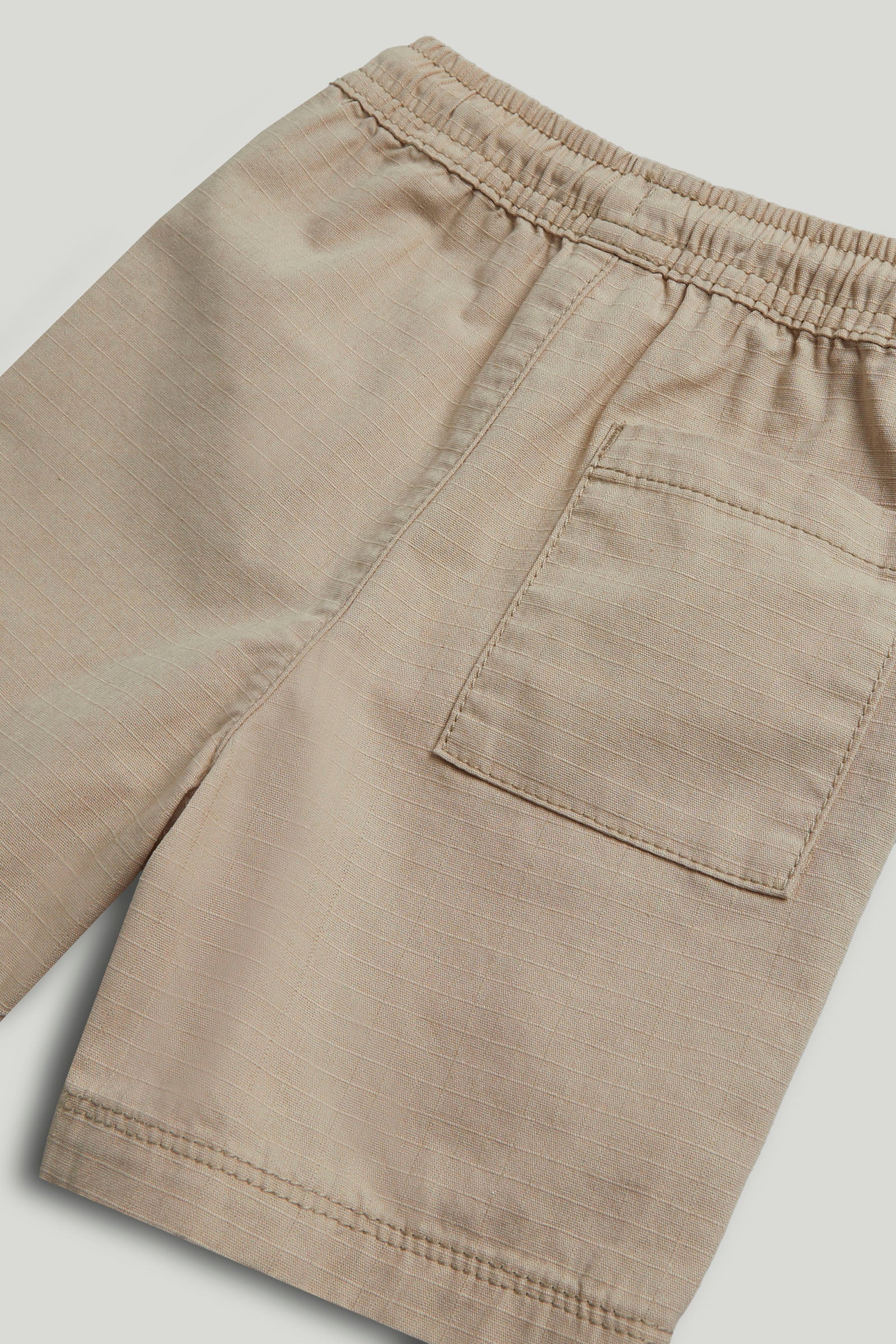 Boys Light Brown Cotton Ripstop Regular Fit Cargo Shorts