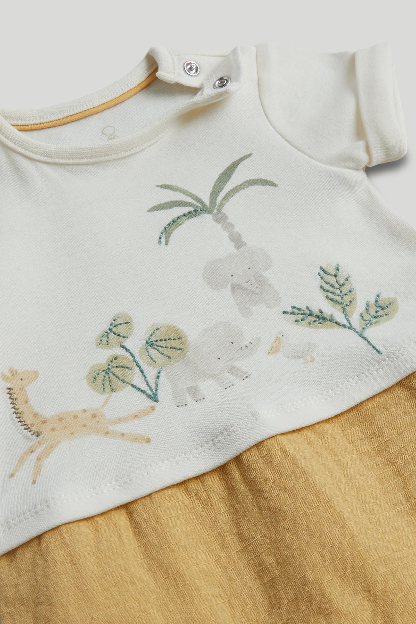 Baby Boys Multi Cotton Printed Mock Romper