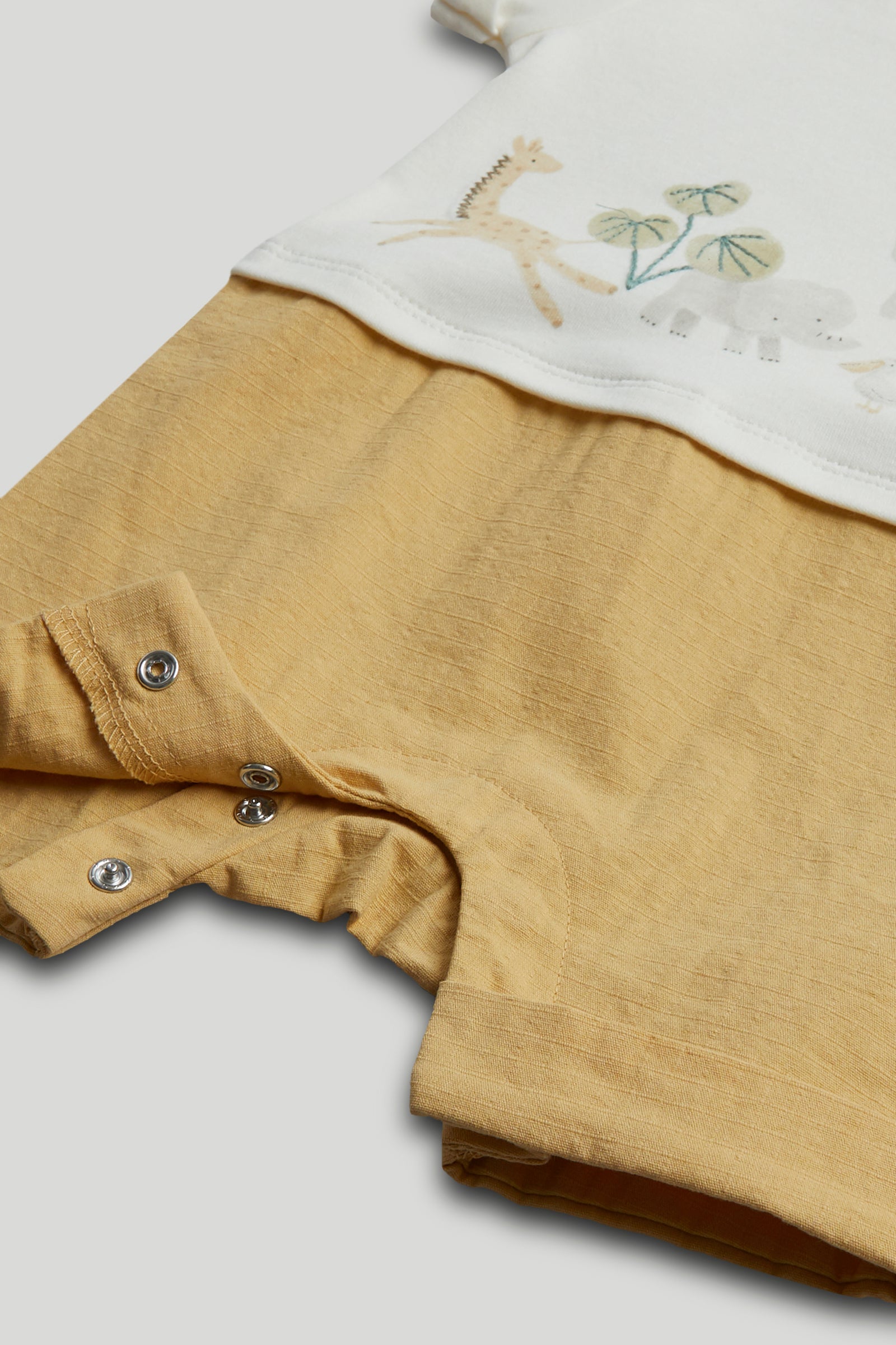 Baby Boys Multi Cotton Printed Mock Romper