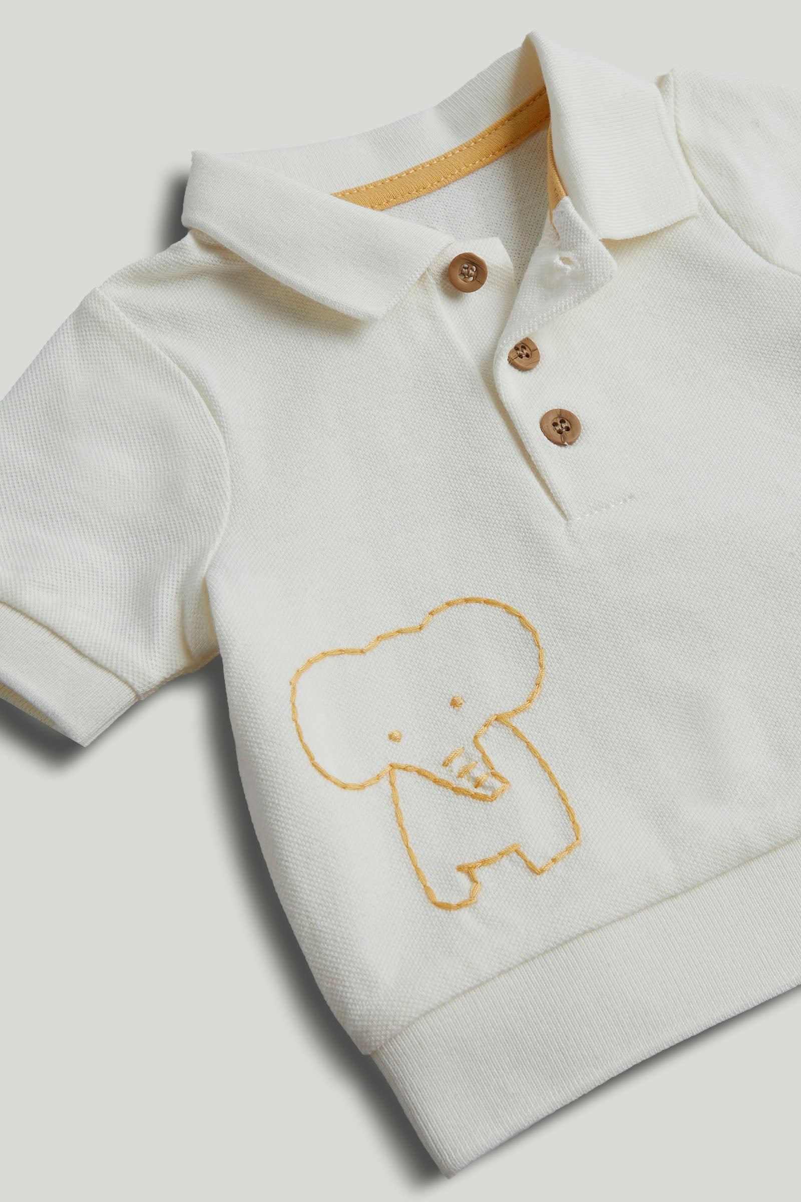 Boys Cotton Polo & Jogger Set with Embroidery