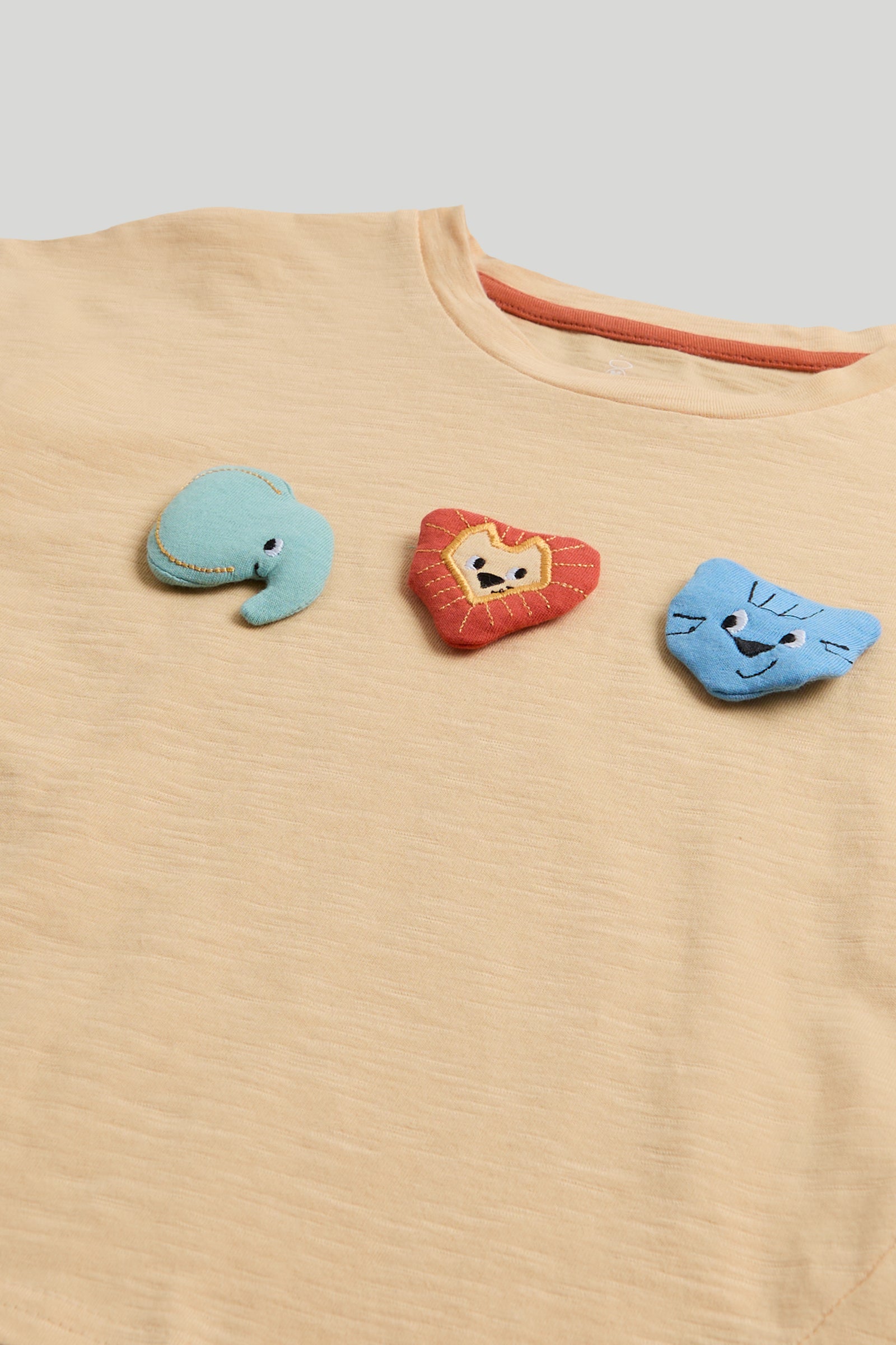 Baby Boys Yellow Cotton Applique T-Shirt – Regular Fit