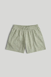 Girls Green Cotton Printed Shorts – Regular Fit