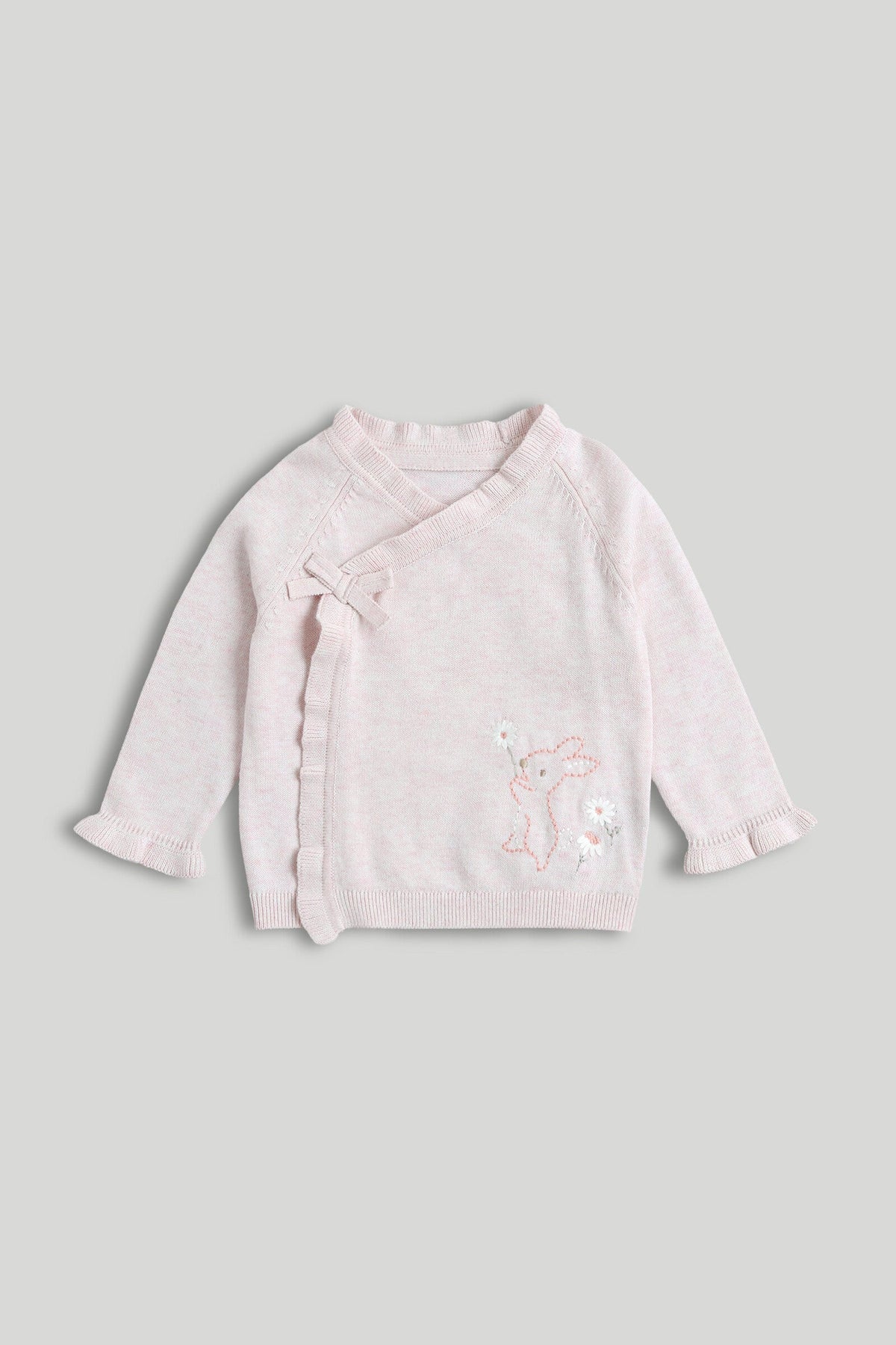 Girls Embroidered Knit Cardigan Pink