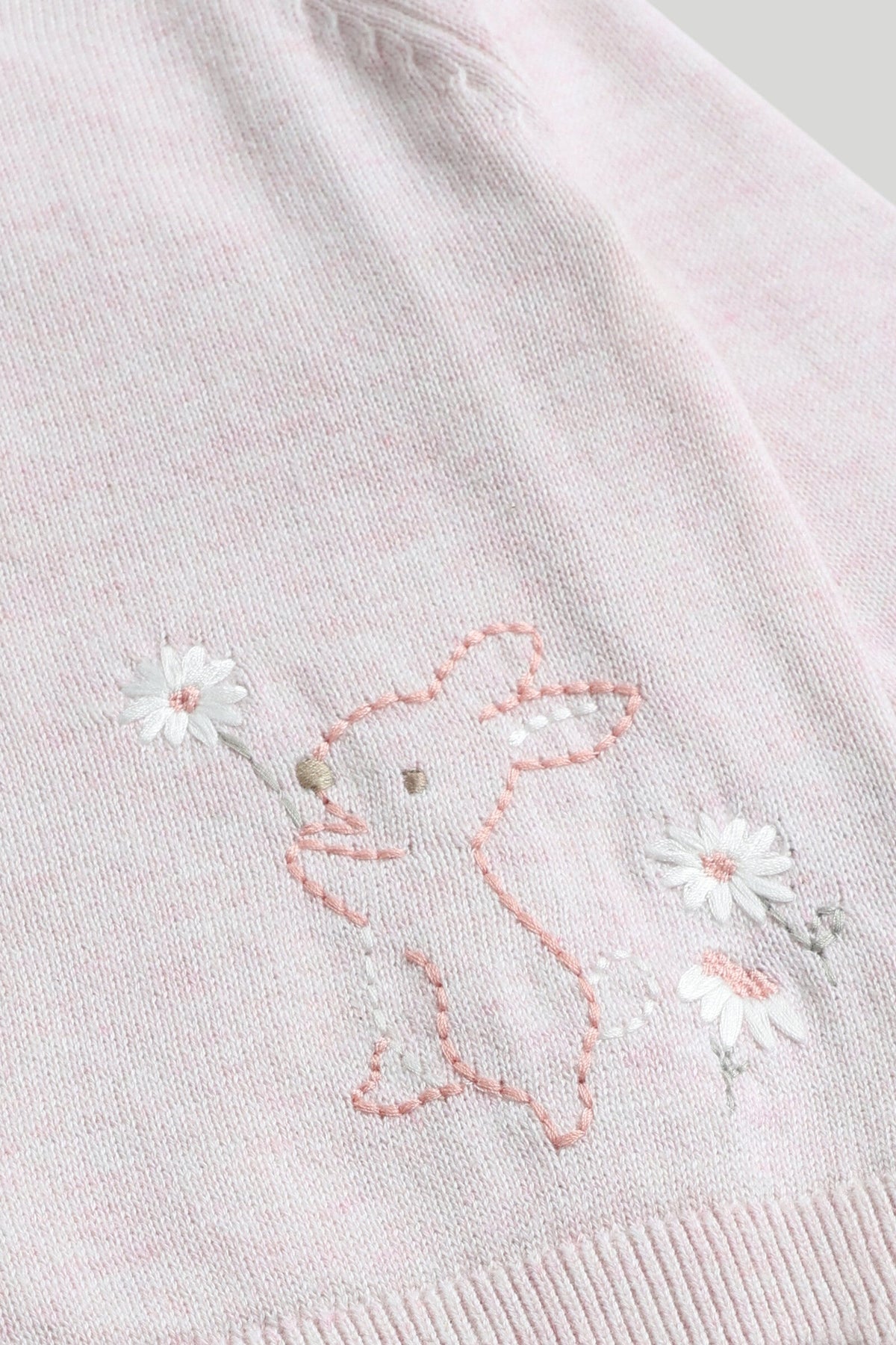 Girls Embroidered Knit Cardigan Pink
