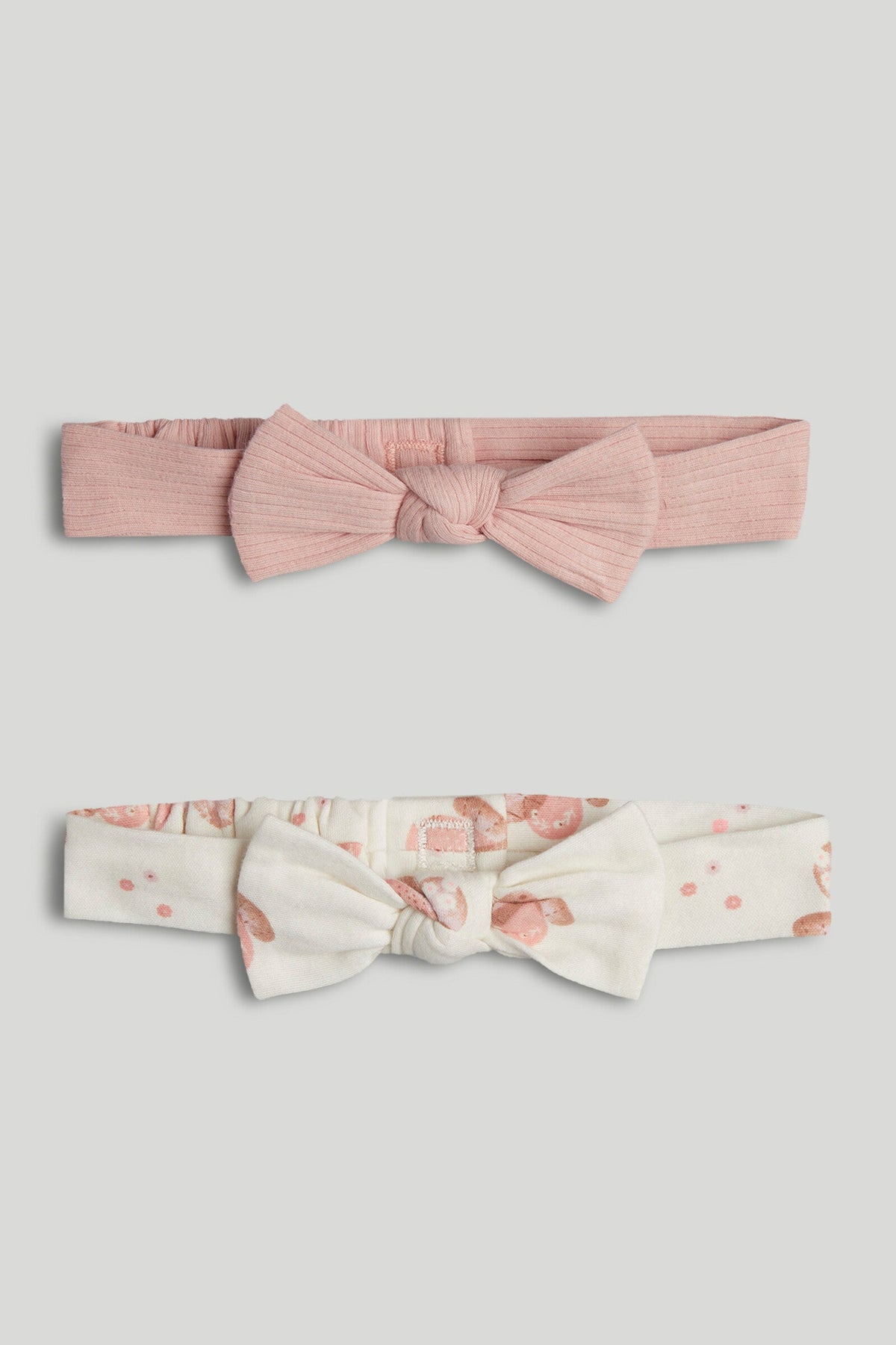 Girls Print & Plain Mix Knit Headbands Multi Pack of 2