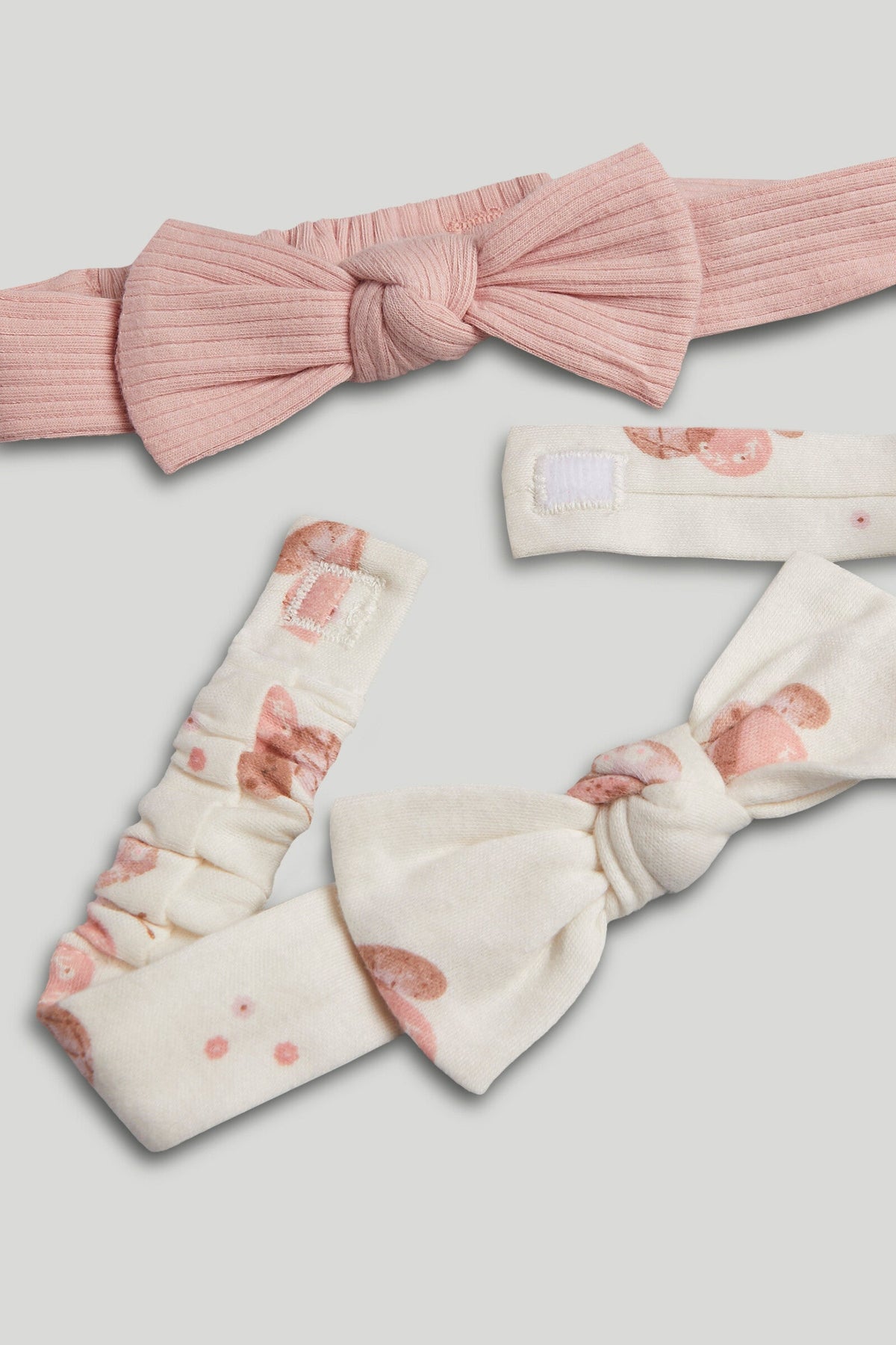 Girls Print & Plain Mix Knit Headbands Multi Pack of 2
