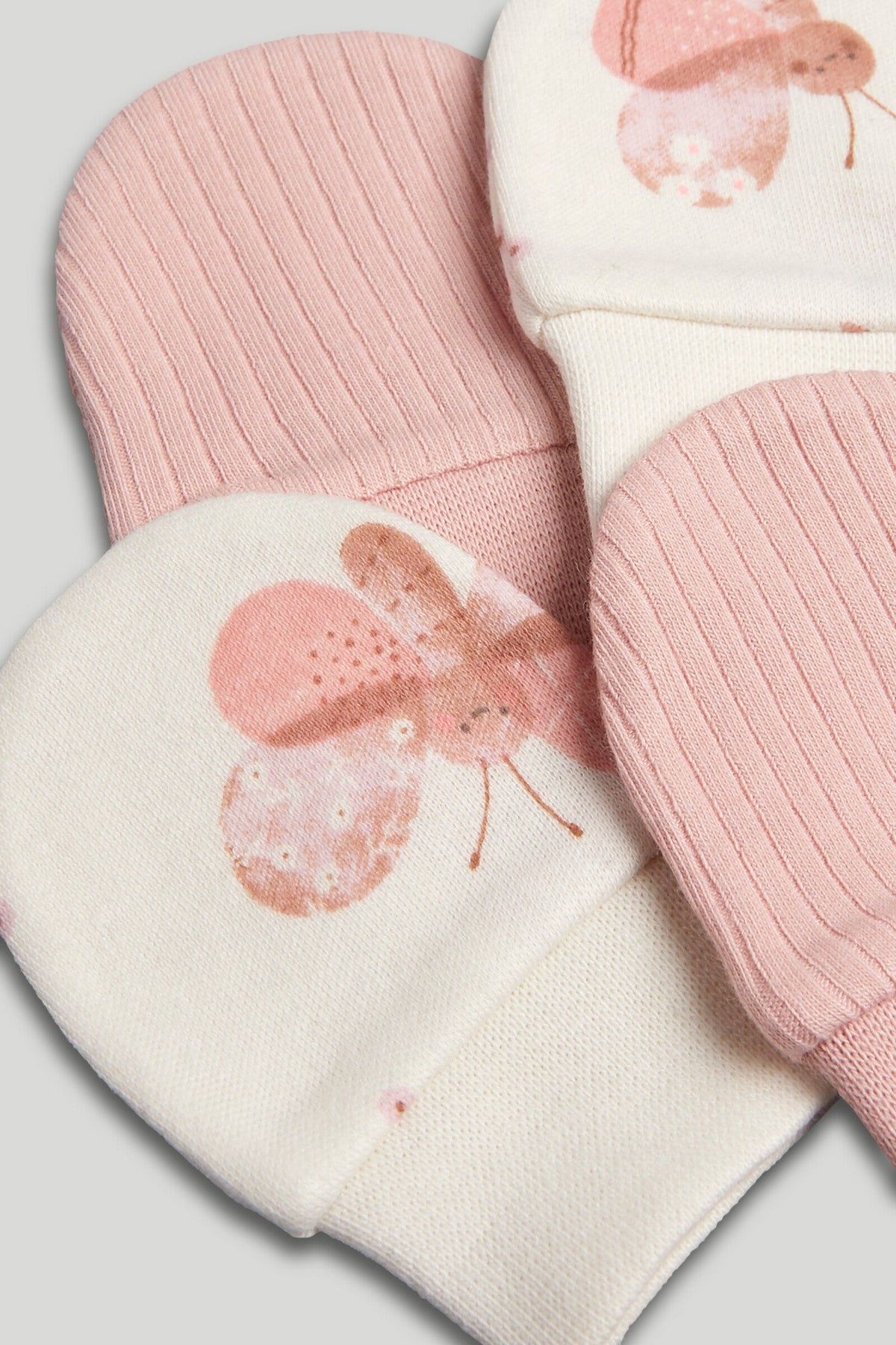 Girls Print & Plain Mix Mitts Multi Pack of 2