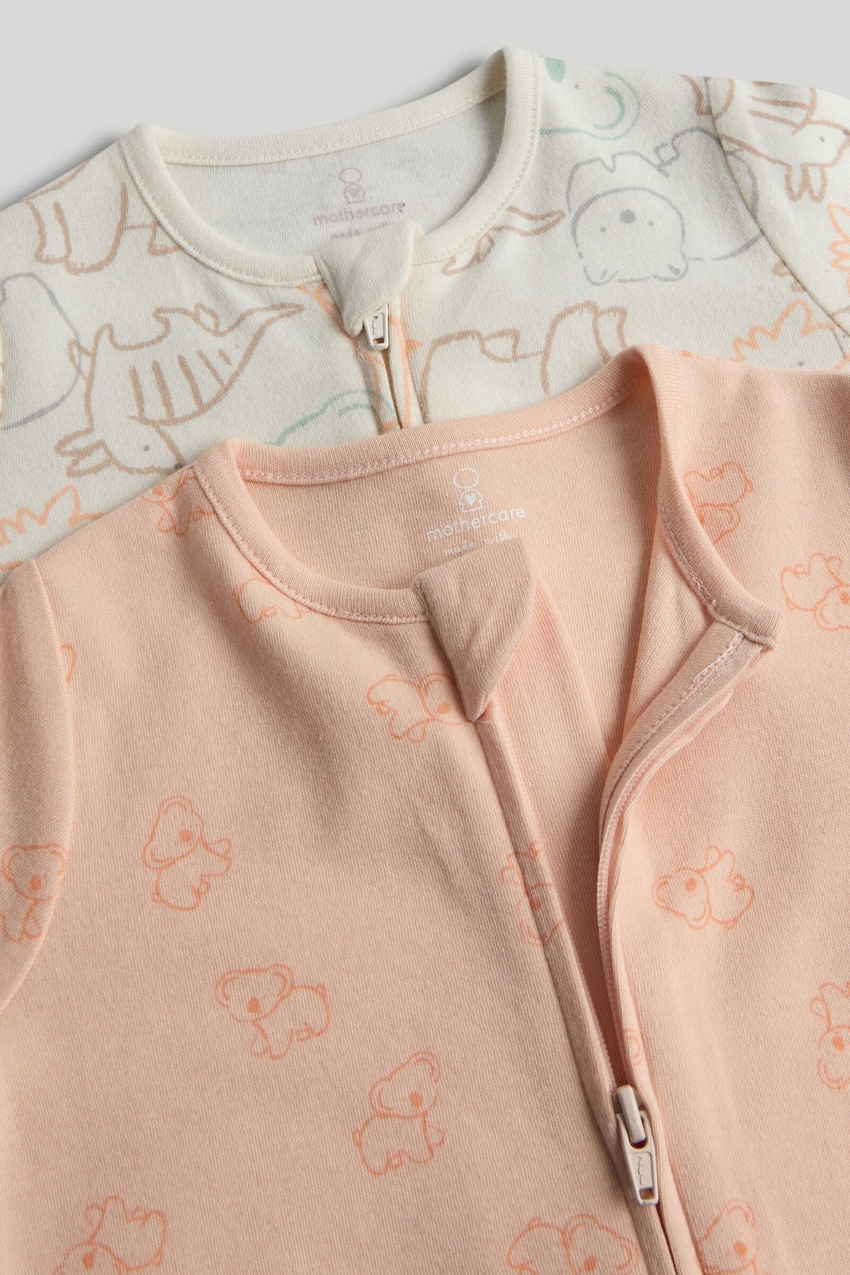 Unisex All-Over Print Sleepsuit Multi Pack of 2
