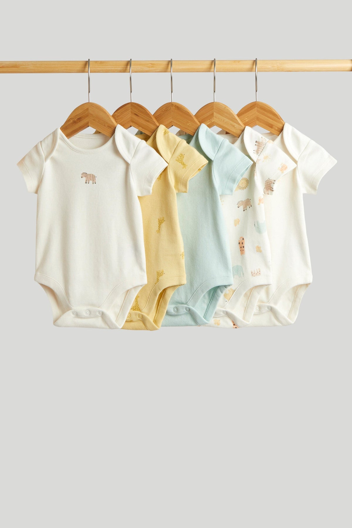 Unisex Print & Plain Mix Bodysuits Multi Pack of 5