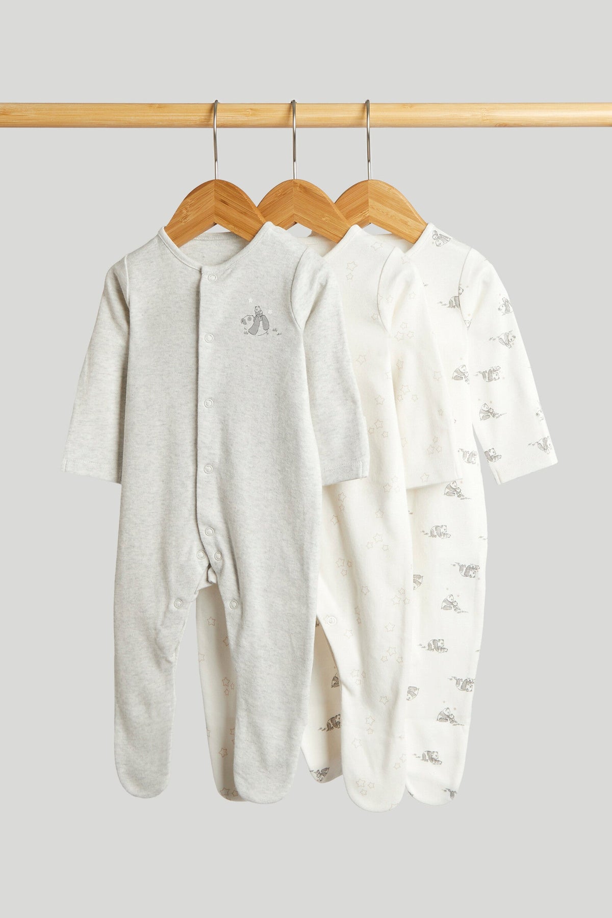 Unisex Print & Placement Mix Sleepsuit Multi Pack of 3 Core