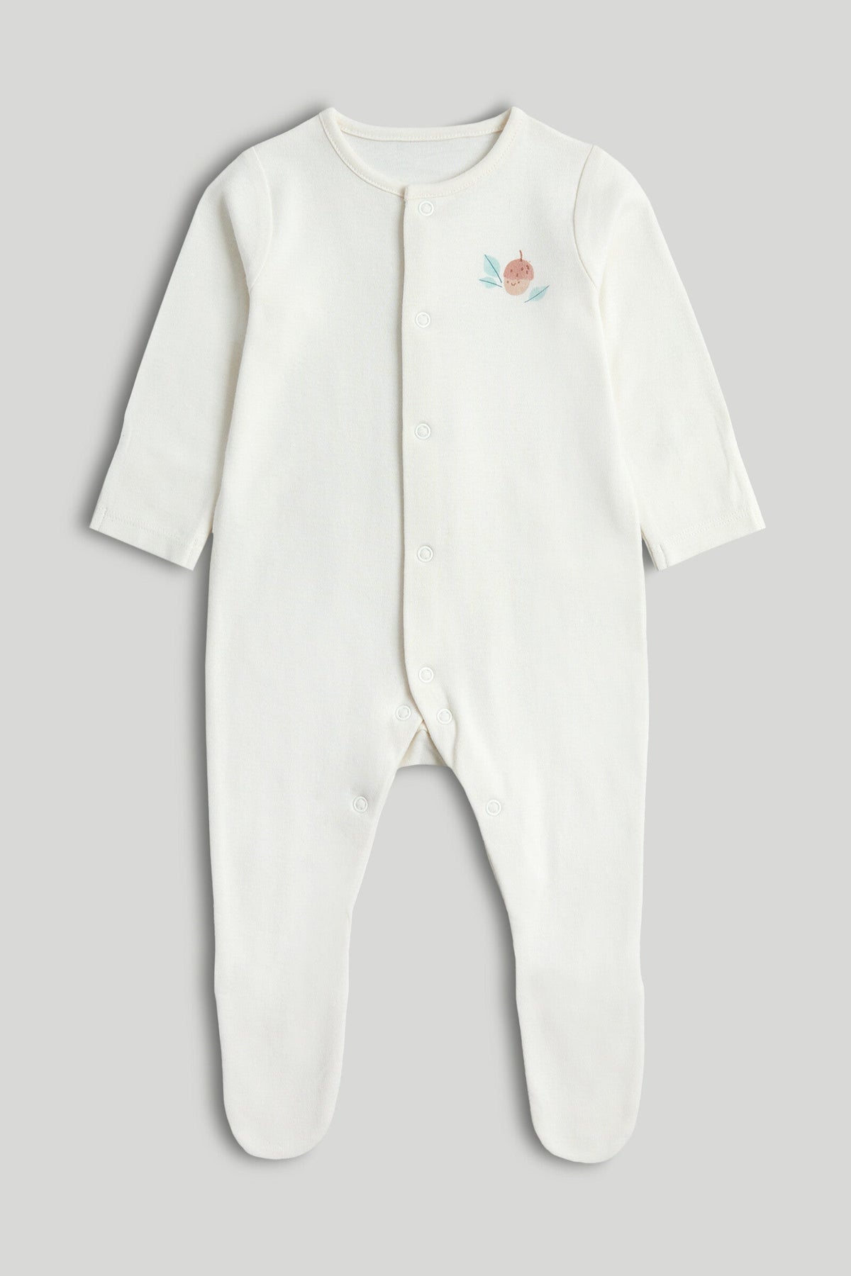 Unisex Print & Placement Mix Sleepsuit Cream Pack of 3