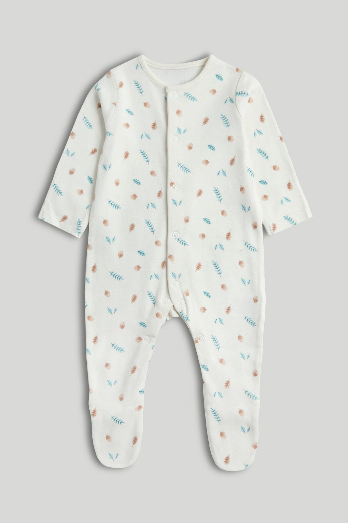 Unisex Print & Placement Mix Sleepsuit Cream Pack of 3