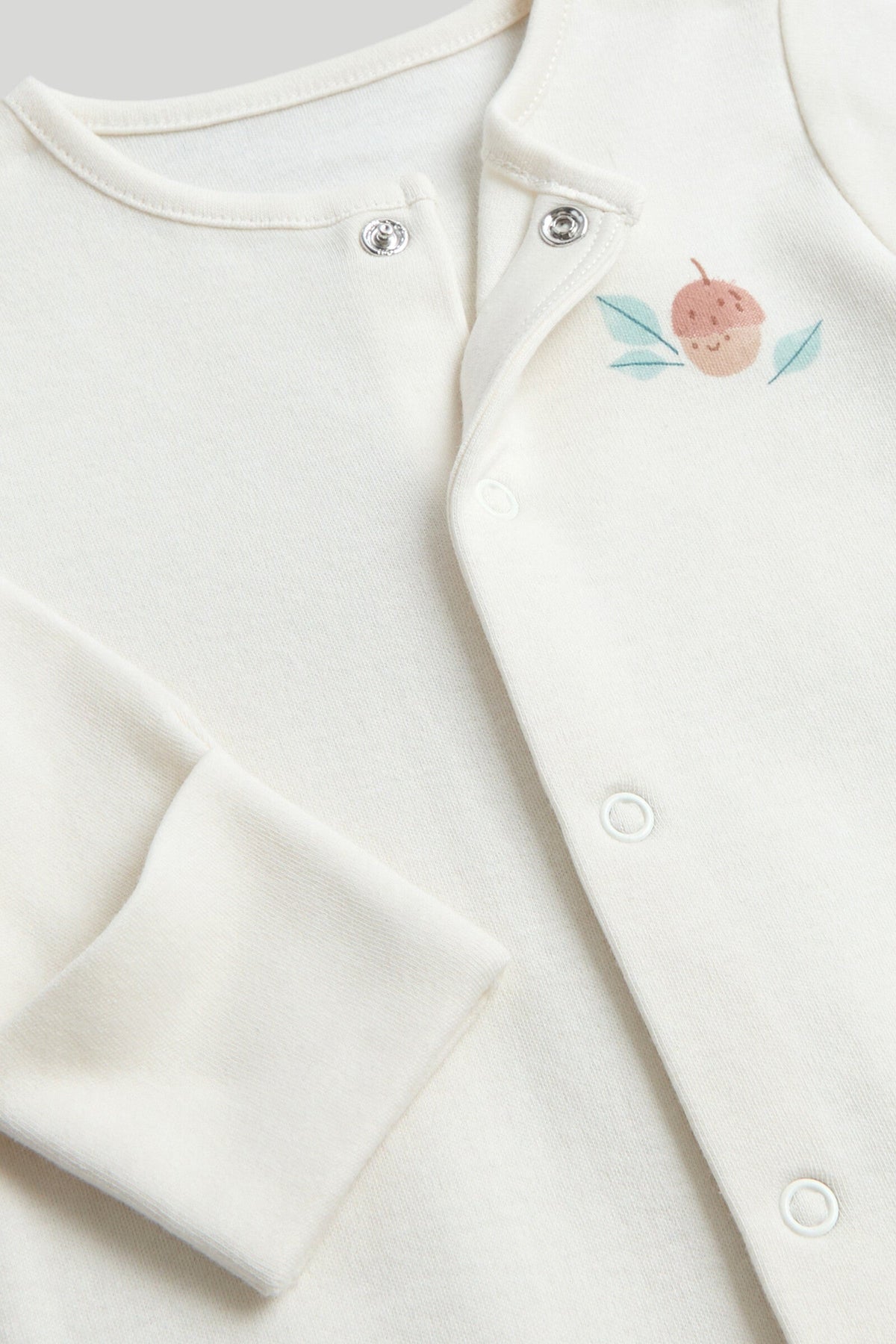 Unisex Print & Placement Mix Sleepsuit Cream Pack of 3