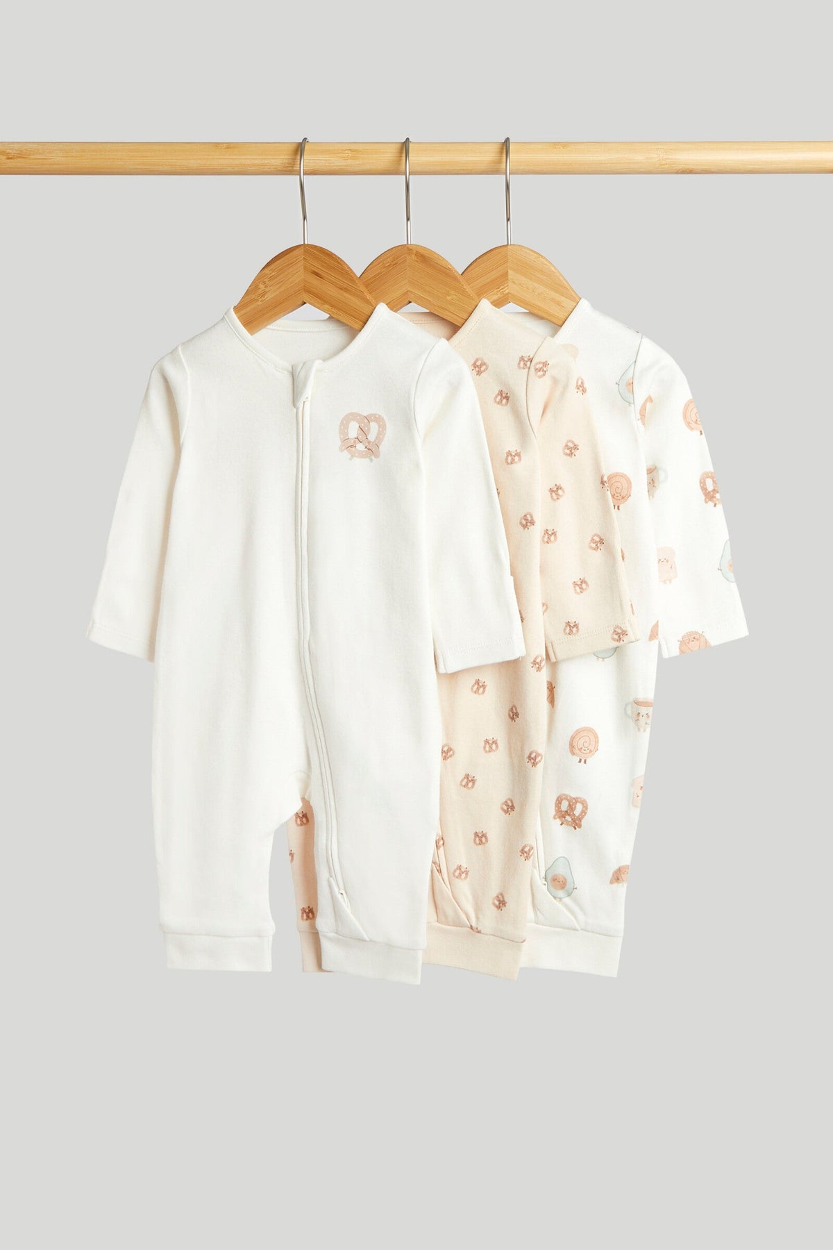 Unisex All-Over Print Sleepsuit Multi Pack of 3