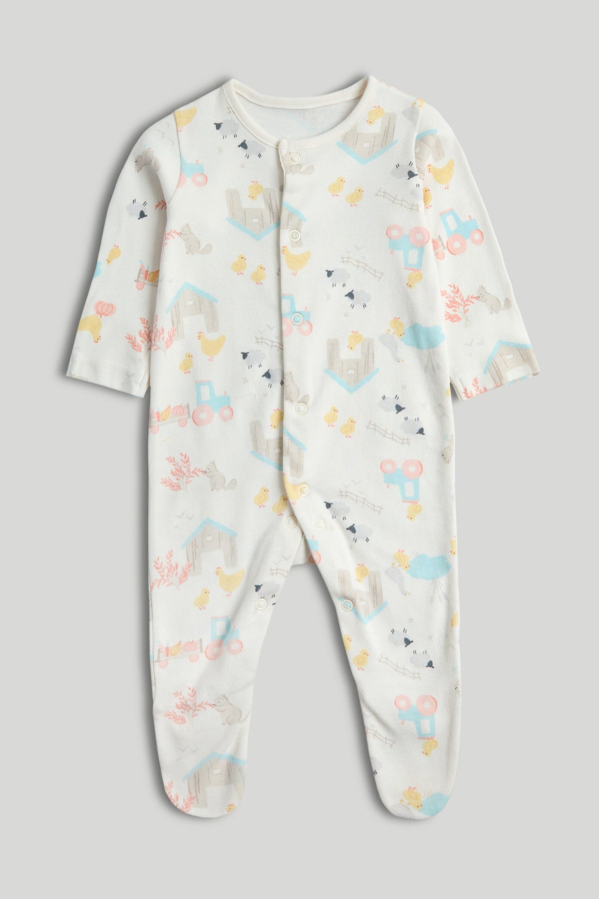Boys Print & Placement Mix Knit Sleepsuit Multi Pack of 3
