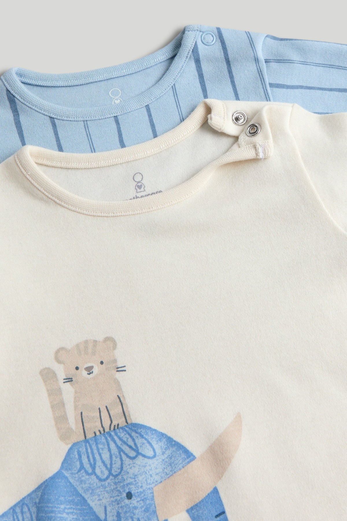 Boys Print & Placement Mix Pyjama Set Blue Pack of 2