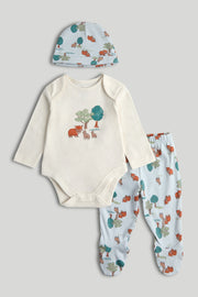 Boys Print & Placement Mix Set Blue Pack of 3